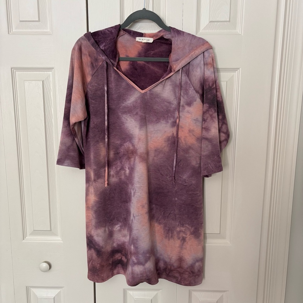 Tie-Dye Hooded Dress